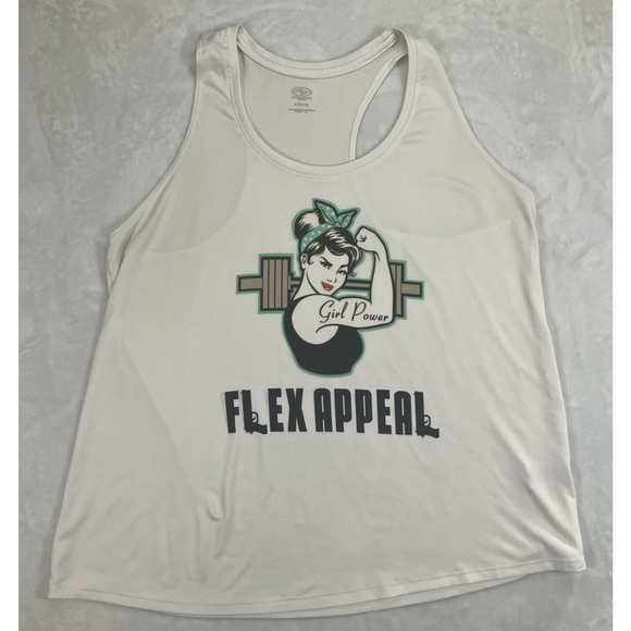 Flex Appeal Athletic Tank Top Gym Women’s Size Large 12/14 Graphic Girl Power - Picture 4 of 11